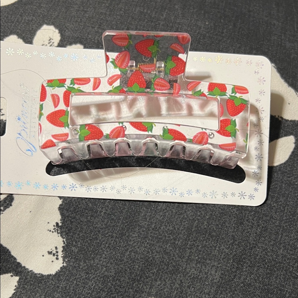 NWT Strawberry Patterned Hair Clip